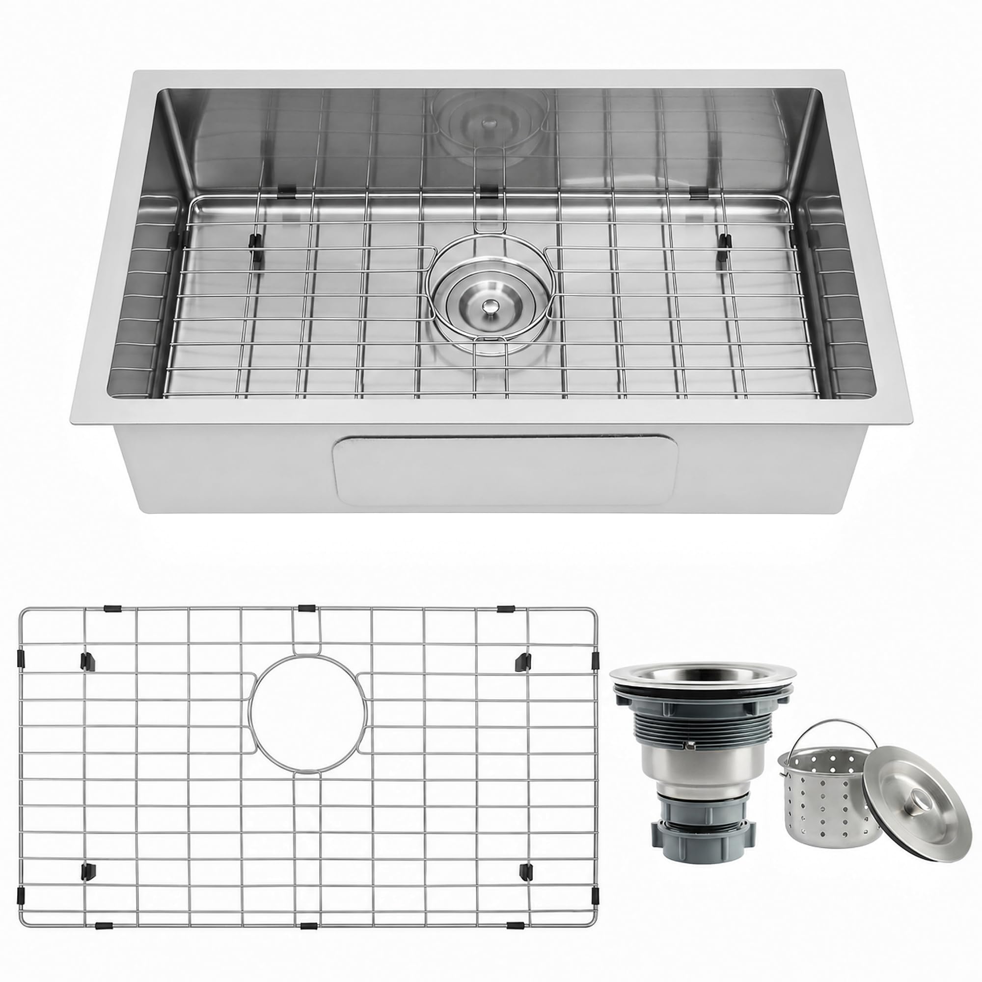 RV Kitchen Sink,6.7 inch Depth Undermount Kitchen Sink 25 inch,Single Bowl 16 Gauge Stainless Steel Kitchen Sinks for RV/Caravans/Campervans (Stainless Steel, 25 X 15 inch)
