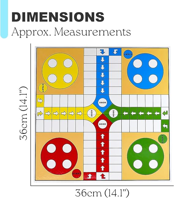 Navoys Ludo Board Game, Foldable, 4 Player Family Set