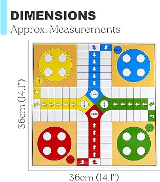 Navoys Ludo Board Game, Foldable, 4 Player Family Set