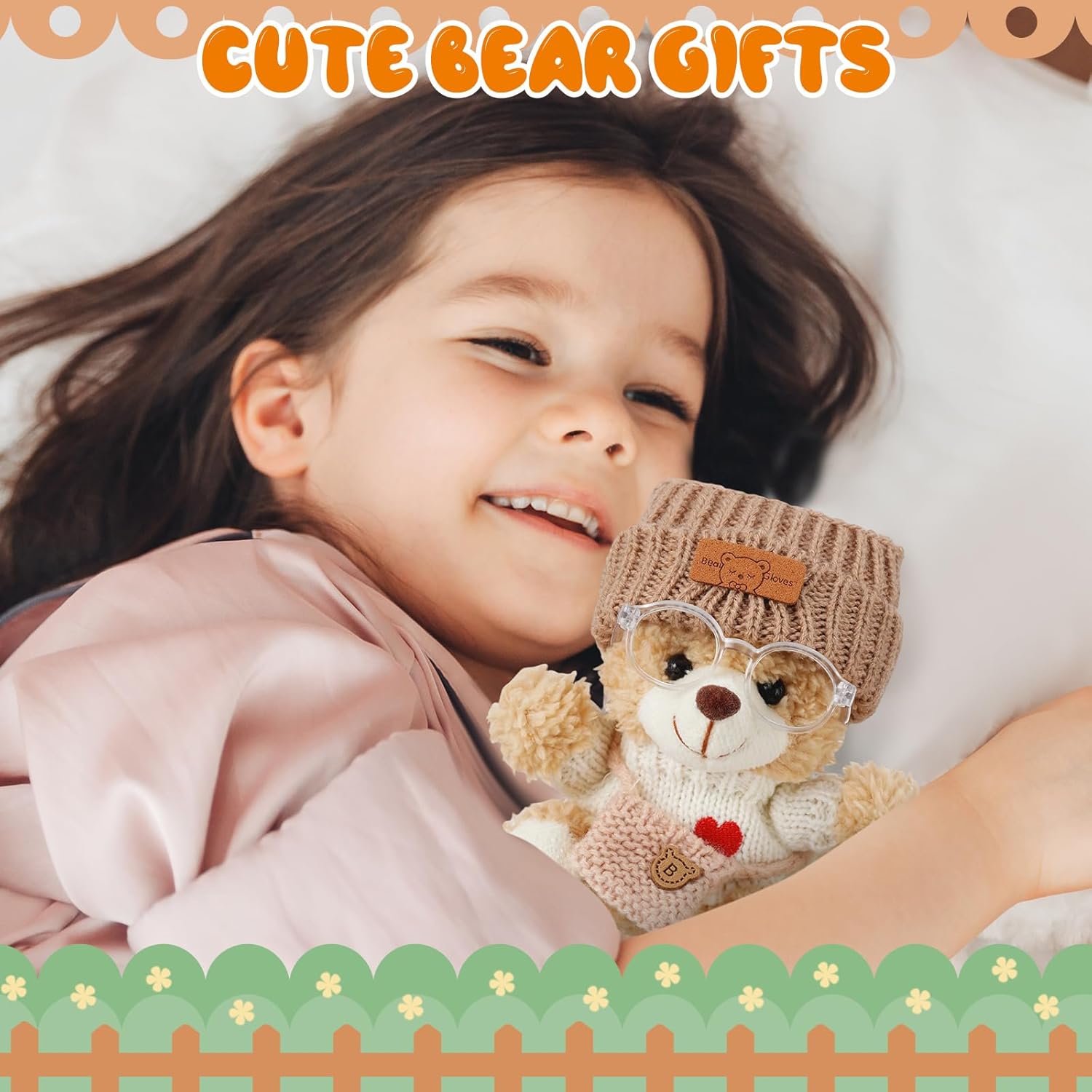 6 Pack 5.5Inch Bear Plush Gift Bear Stuffed Animal with Accessories and Cards Valentine's Day Cute Bear Party Favors (Cool, Pieces, 6)