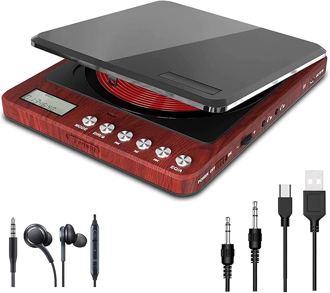 Portable CD Player with Headphones, Rechargeable Compact Disc Player