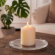 NUPTIO Glass Plate for Pillar Candles 1pc 7" Clear 3 Wick Candle Tray - Round Village Candle Dish for Snack Jewelry Bathroom Dining Room Table Centerpieces Decor