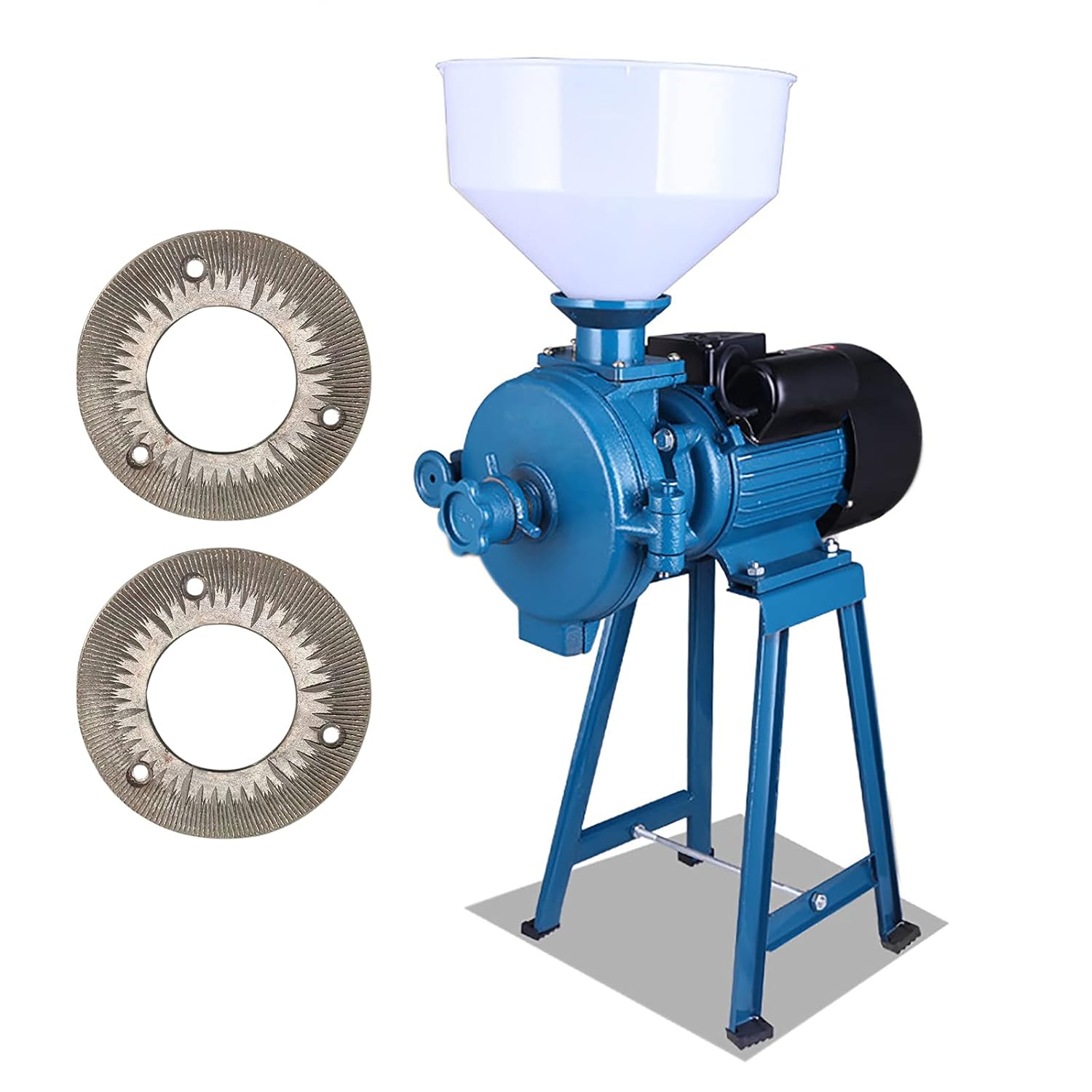Grinding Discs 2-Pack, 150 Model Grinder Plates for Dry Grain, 8mm Thick Fine Cast Steel with 3-Hole Fixation and Precision Teeth, Replacement, for Rice, Soybean, Wheat Mill Machine