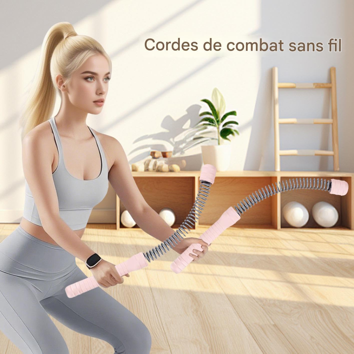 Corde Da Combattimento Per Palestra A Casa Cinghia Fitness Compatta Anti-Nodo | Allenamento Corda All'aperto Appartamento Boxe Allenamento Perdita Di Peso Atleta Donne Sport
