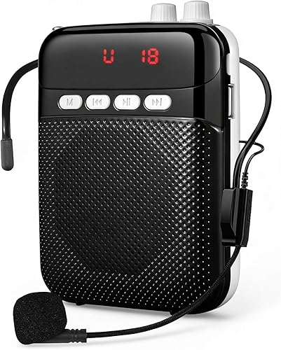 Miniatura 8 de Amplificador de Voz Portátil para Profesores, Amplificador Personal de 2400mAh con Auriculares para Hablar, Sistema PA Recargable con Micrófono para