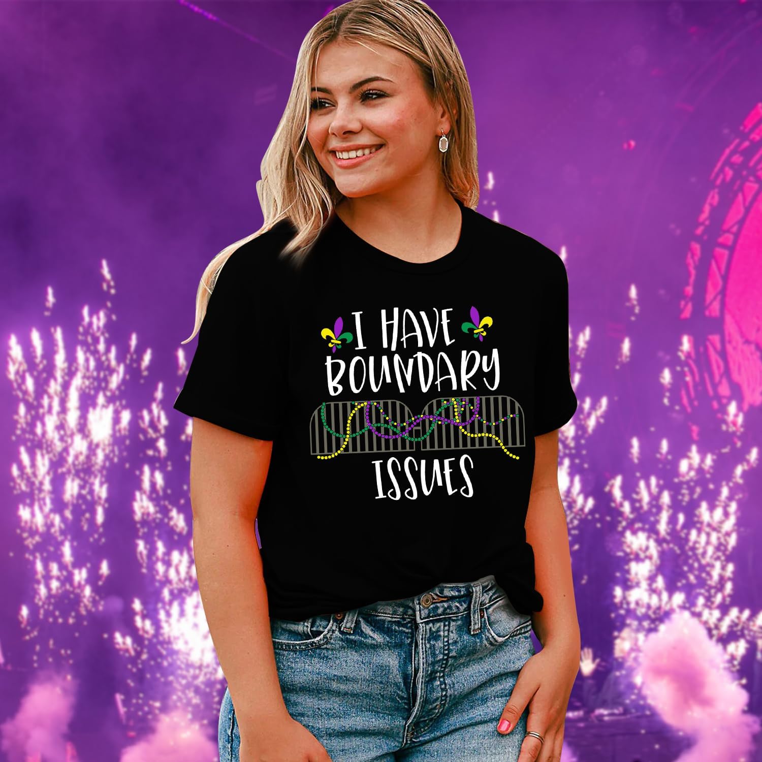 Women's Mardi Gras Shirt Nola Carnival Party T-Shirt Fat Tuesday Tee Tops - Image 4