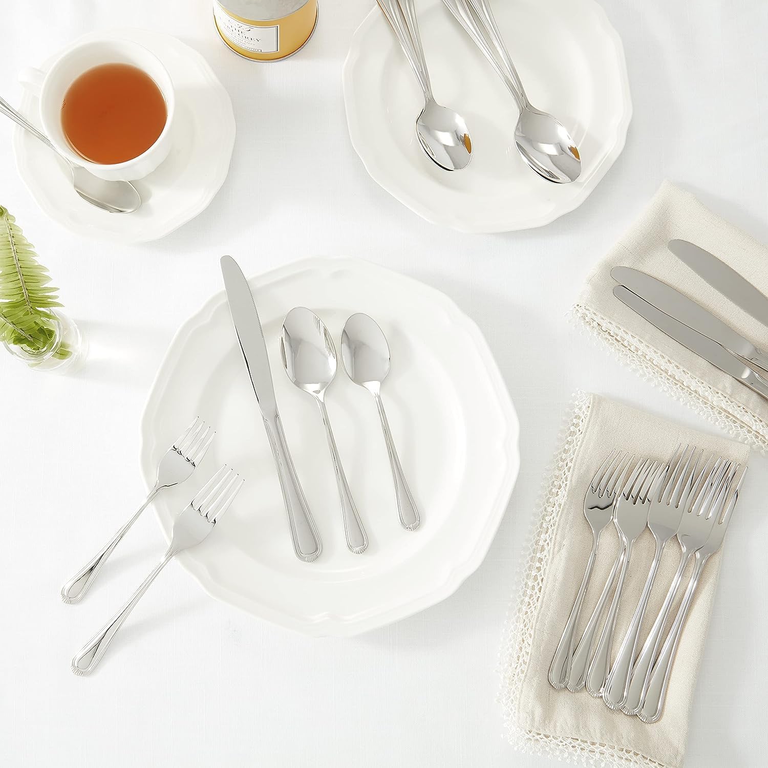 HENCKELS Alcea Flatware Set, 20-Piece, Silver