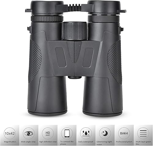 Binoculars,10×42 Prism Waterproof Binoculars,Portable and Waterproof Compact Binoculars with Night,for Bird Watching,Travel,Concerts,Hunting,Hiking