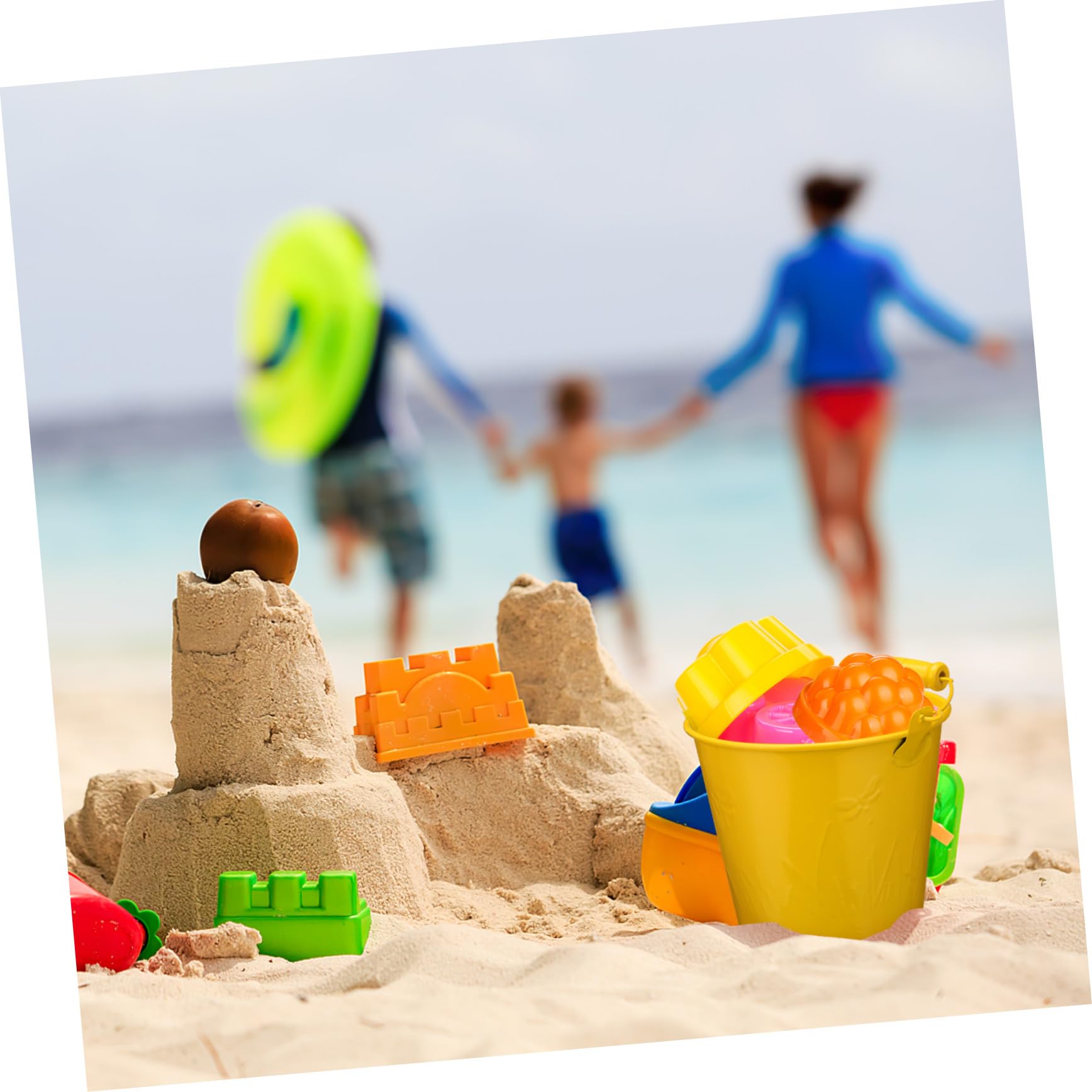 Juguete para Niños Cubo de Playa de 6piezas Hierro Madera
