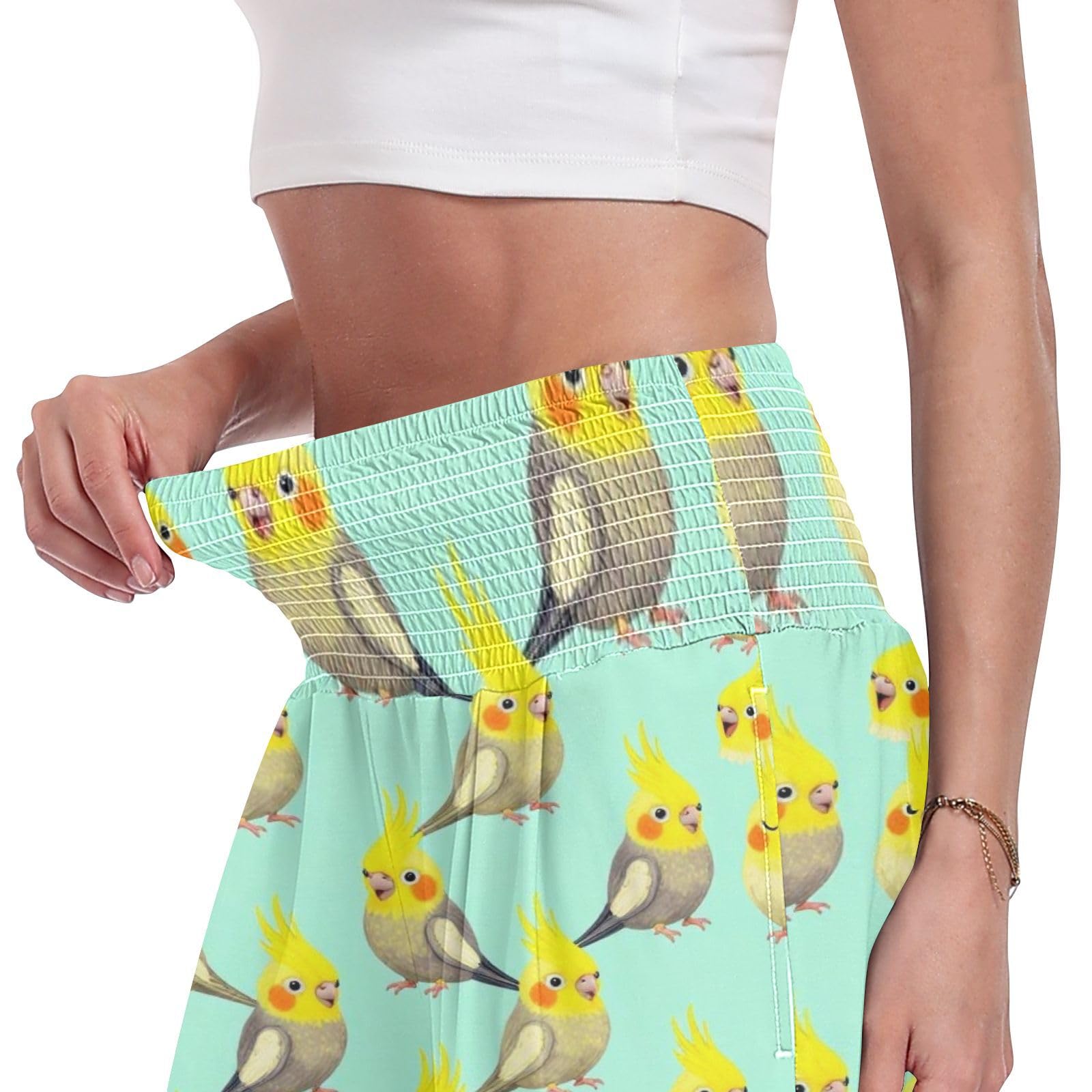 Cockatiel ptaki damskie długie spodnie na co dzień luźne spodnie do relaksu w domu