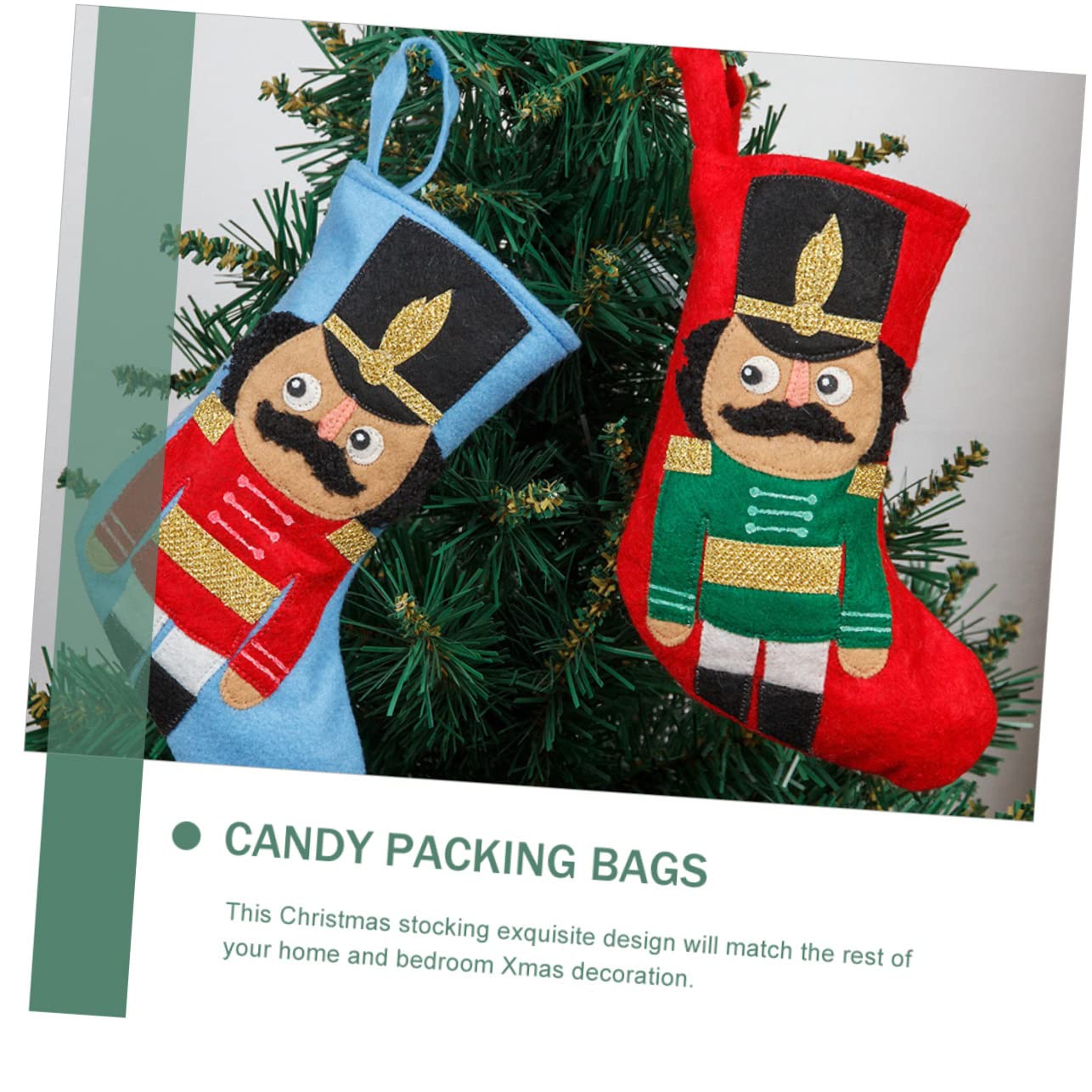 Ciieeo 4 Stück Soldat Weihnachtsstrumpf Weihnachtsdekorationen Weihnachtssocken Weihnachtsstrumpftaschen Weihnachtstüten Christbaumschmuck Filzstrumpf weihnachtsstrumpf dekore