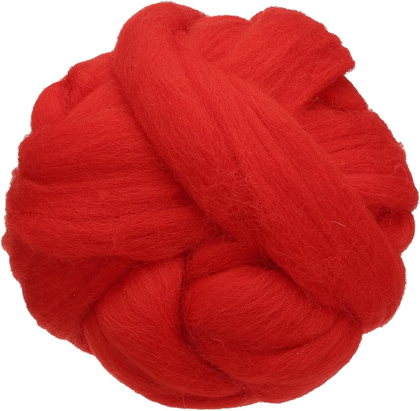 sourcing map 3.53oz Wool Roving Yarn, Needle Felting Wool Fiber DIY Craft Needle Wet Felting Supplies for Blending Weaving Handcrafts, Dark Red