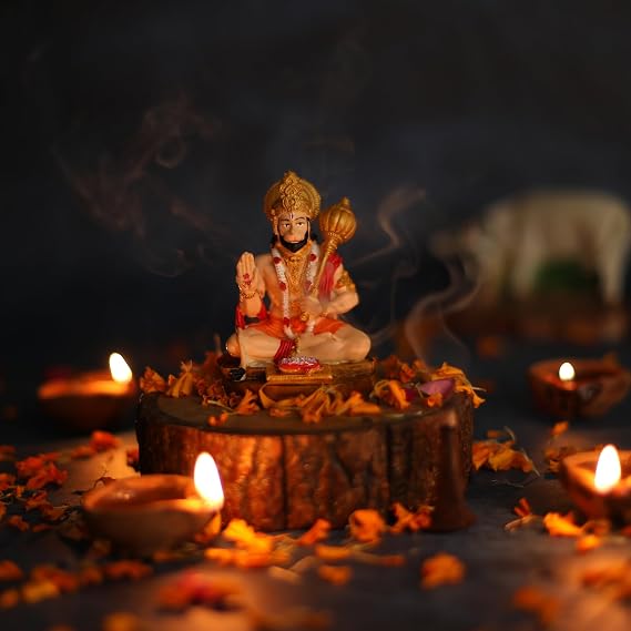 Multi Color Handmade Bajrang Bali Lord Hanuman Idol | Hindu Monkey God Idol | Idol for Car, Office and Home Decor | 8 cms | Gifting Purpose (Lord Hanuman Statue) – Pack of 1