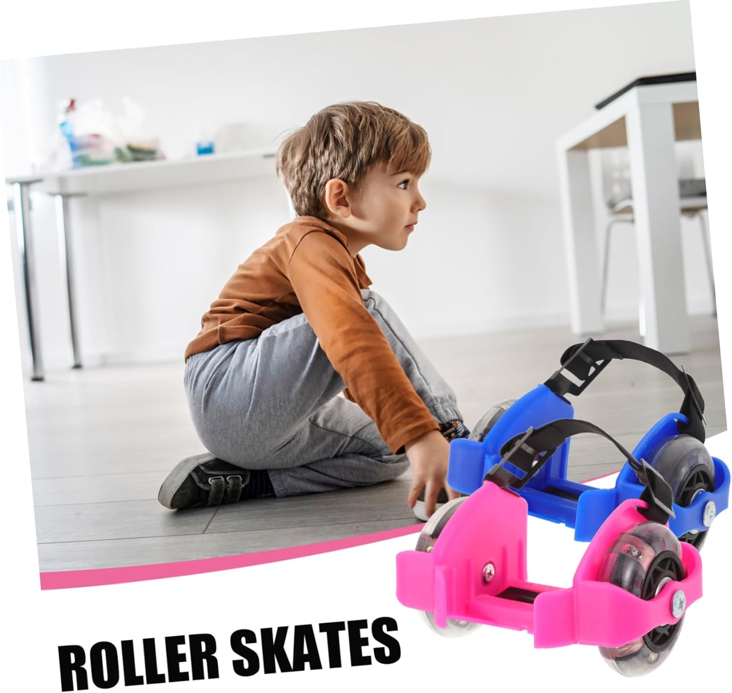 2pairs Beginner Roller Skates Boys and Girls Adjustable Roller Skates Training Shoes for Boys Girls