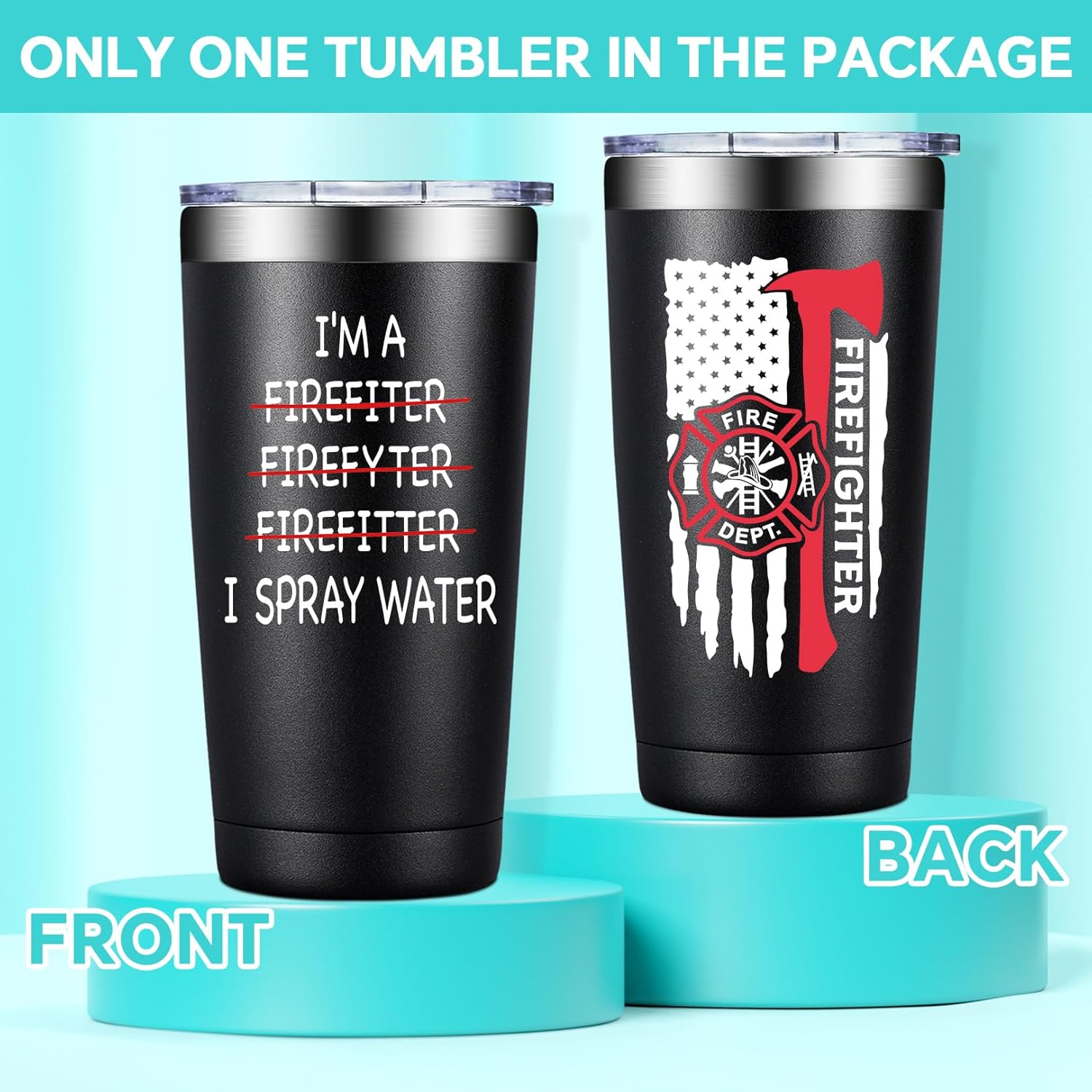 BIRGILT Firefighter Gifts for Men - Fireman Gift for Men, Women - Fire Fighter Gifts Men for Christmas, Birthday, Graduation - Best Gift for Firemen - 20oz Firefighter Tumbler - Image 2