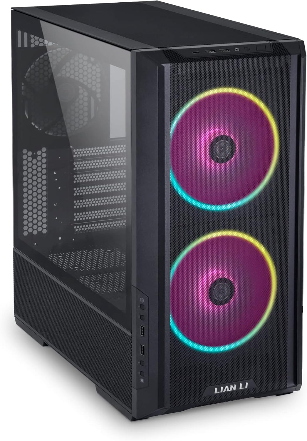 Lian Li Lancool 216 Mid-tower case with high cooling performance - Includes controller - dual front 160MM PWM fans and 1 rear 140MM PWM fan - Airflow focused - Up to 10 fans (LANCOOL 216RC-X BLACK) - 3