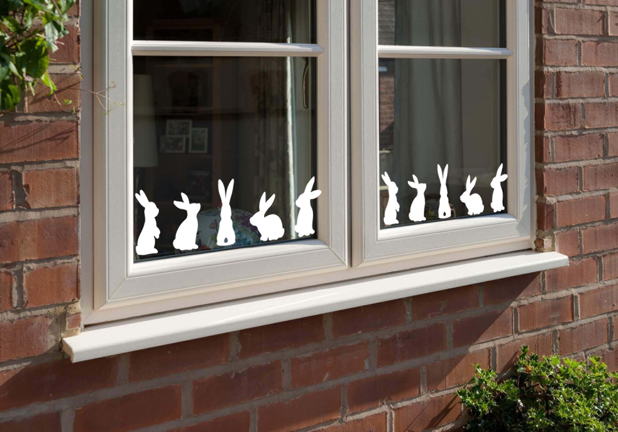 stika.co Easter Bunny Window Stickers Static Cling Vinyl – Reusable Bunny Window Decorations for Home & Shop Displays (A4 Medium)