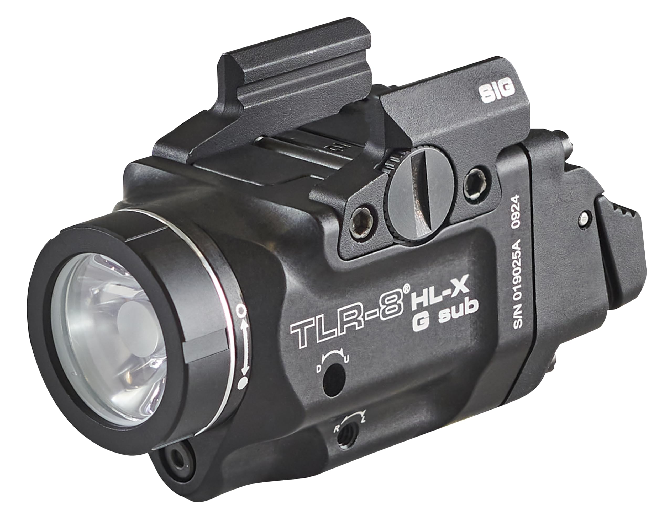 Photo 1 of Streamlight 69477 TLR-8 HL-X G sub USB 1000-Lumen Weapon Rail-Mounted Rechargeable Tactical Flashlight with Integrated Green Aiming Laser for Sig Sauer P365 /XL Rail Only, Black