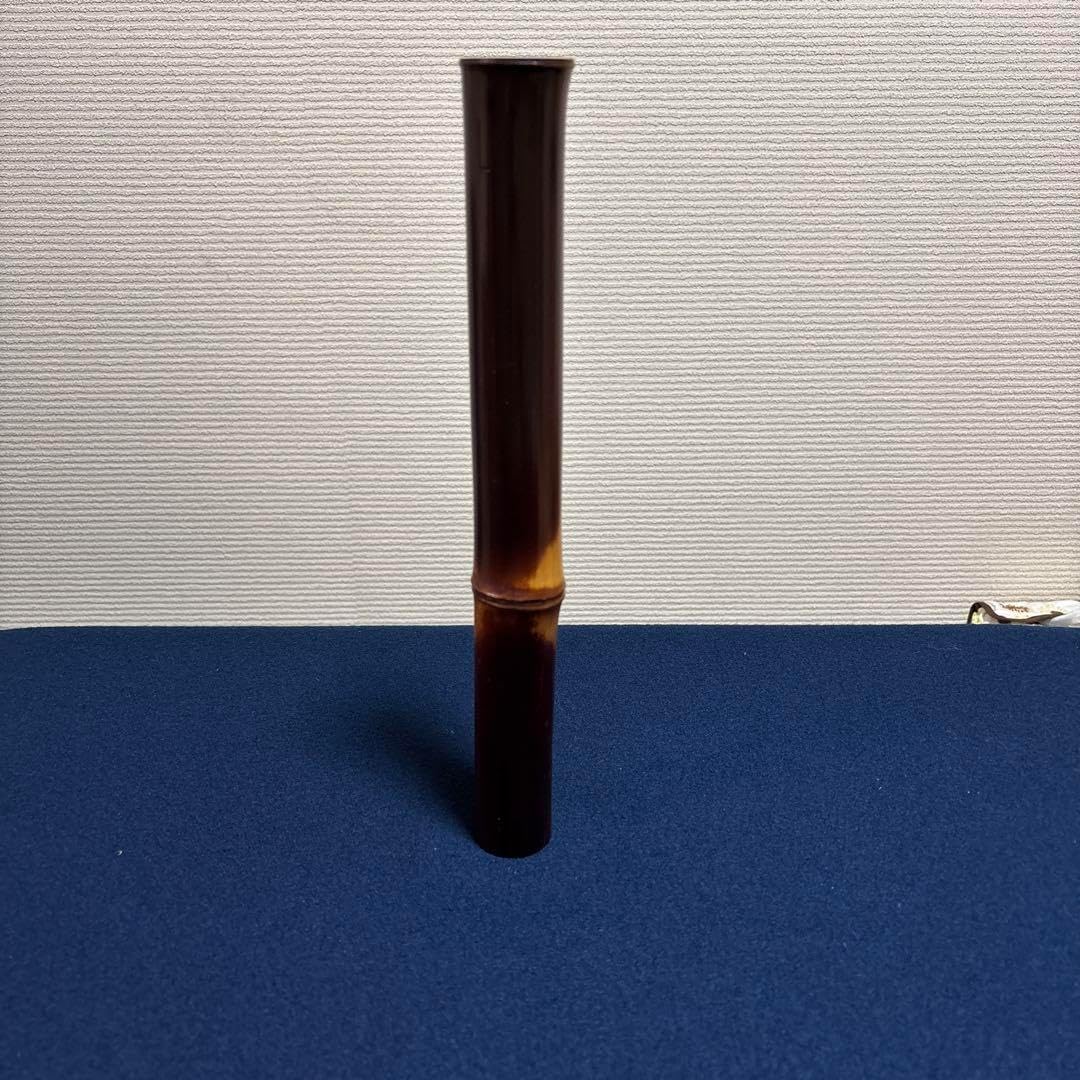 茶道具 尺八花入れ 煤竹 竹花入 増田宗陵作