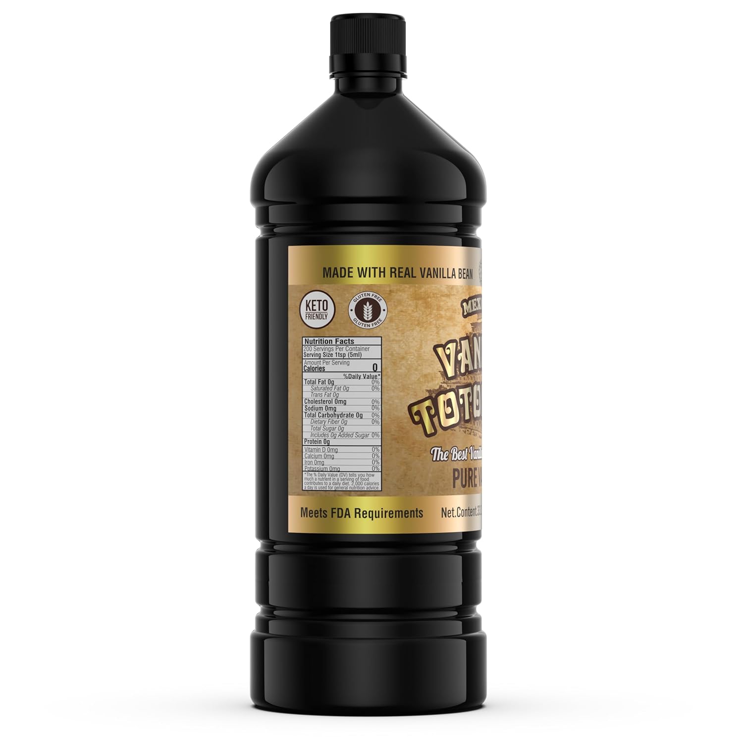 Mexican Vanilla Totonac's Pure Vanilla Flavoring, 33.2 Fluid Ounce