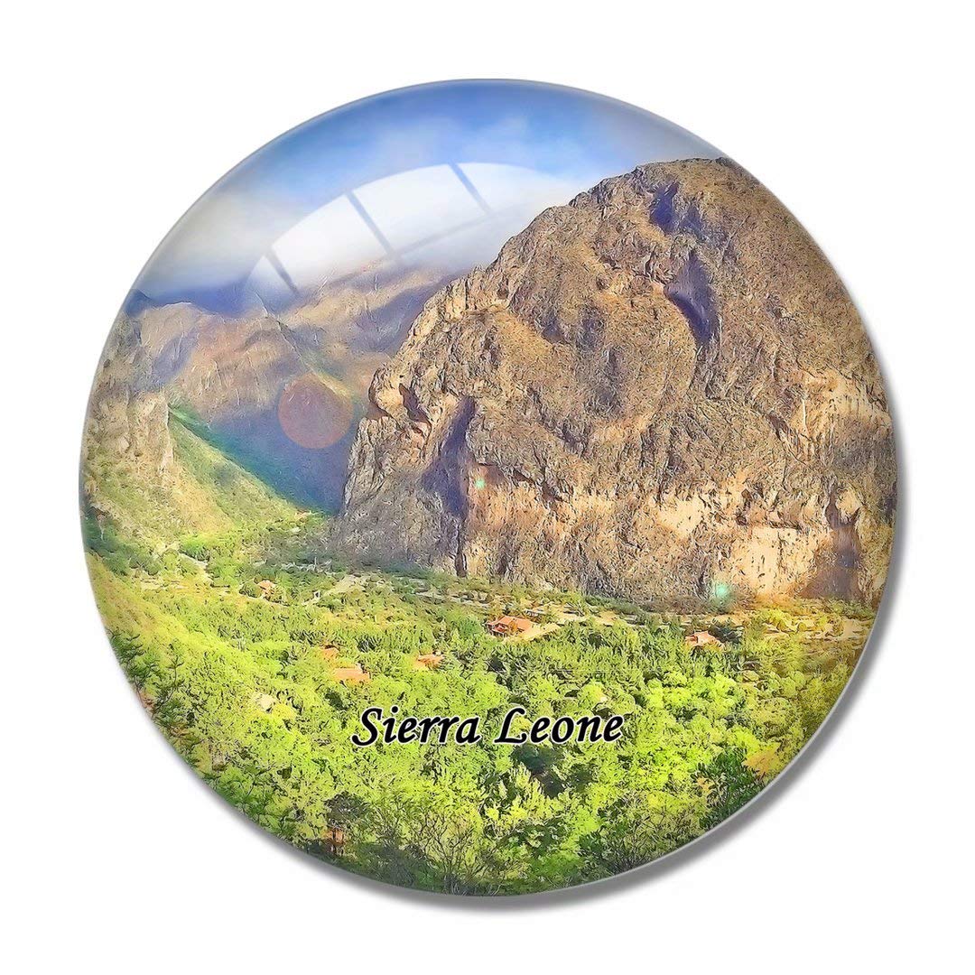 Aimant De Réfrigérateur Sierra Leone - Souvenir De Voyage Fait Main, Illustration Aquarelle, 6x6 Cm