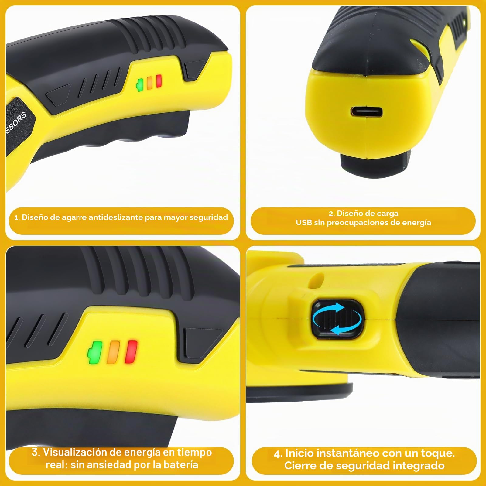 Tijeras Eléctricas Inalámbrico, Cúter Rotativo Eléctrico con Bloqueo de Seguridad, Tijeras Electricas Carton, Herramienta de Corte 4V Cortador de Cartón Recargable para Tela Alfombra Cuero