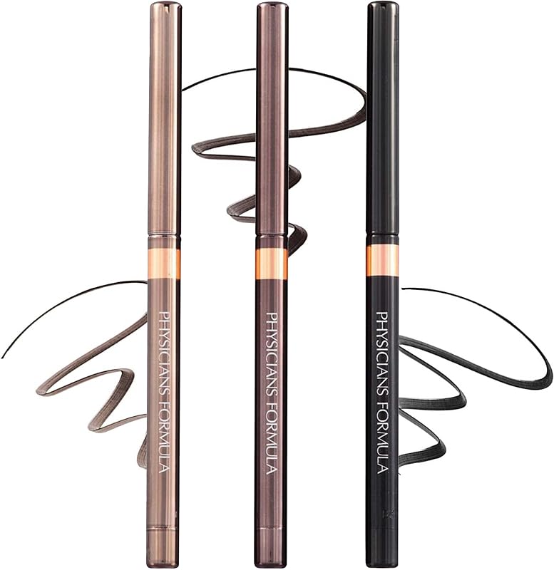 Shimmer Eyeliner Pencil Set Of 3, Black, Dark Brown, Brown, Custom Eye Enhancing Eyeliner Trio, Dermatologist Approved