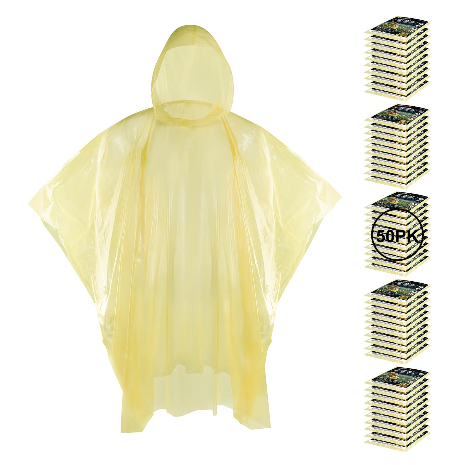 APEXUP Disposable Rain Ponchos for Adults, Emergency Rain Poncho for Camping Hiking Travelling