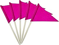 Vista 1 de GentleGirl 100 banderas sólidas en blanco para palillos de dientes, pequeñas mini decoraciones lisas para cupcakes, banderas triangulares