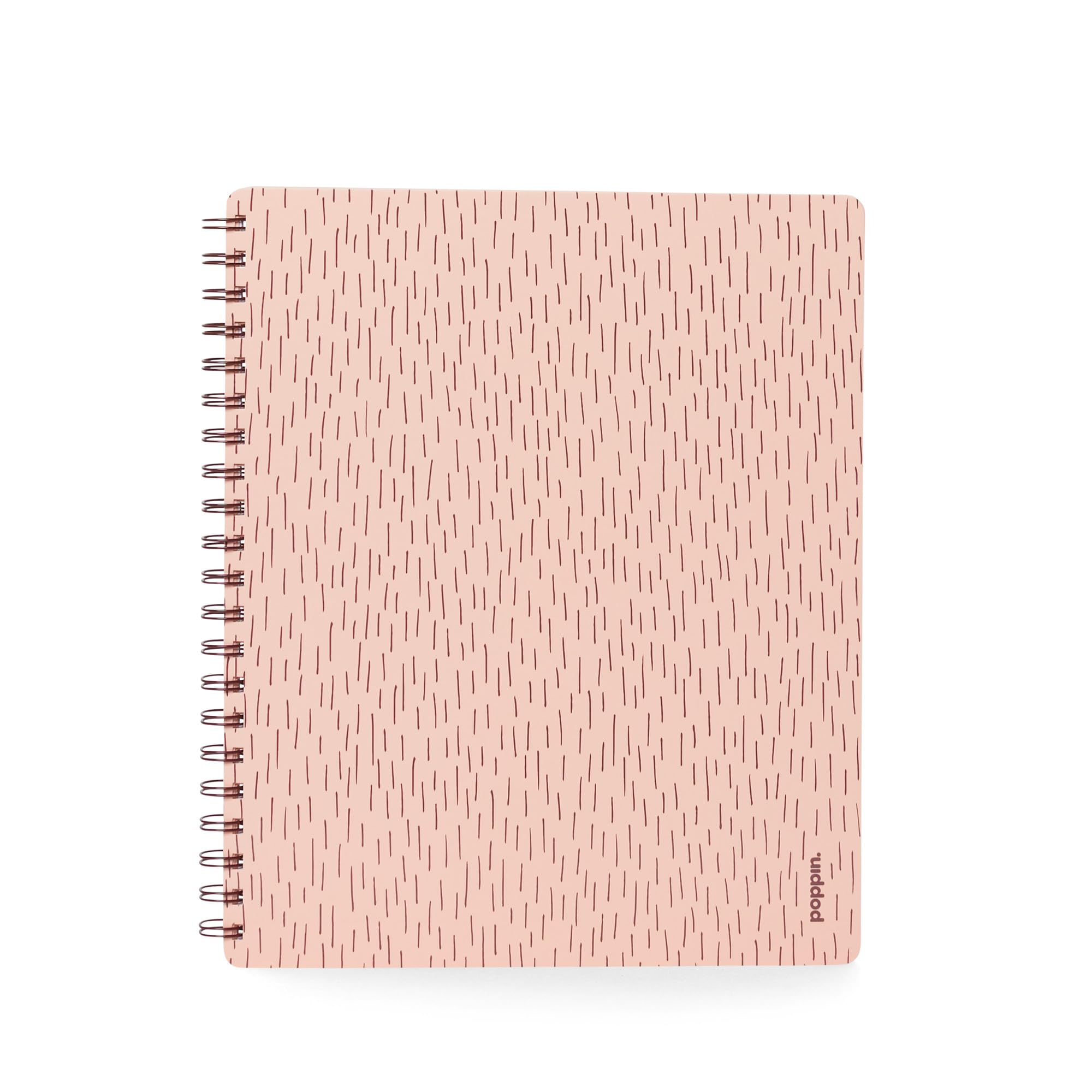 Poppin Spiral Notebook, 1 Subject College Ruled Notebook, 80 Sheets, Easy Tear Pages, Elements Collection (Blush Pink Elements, 1-Subject)