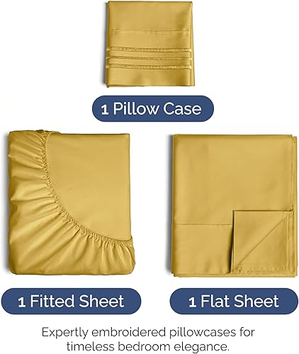 Vista 67 de Juego de sábanas de 4 piezas tamaño king, extrasuaves, transpirables y refrescantes con esquinas profundas, sábanas de fácil ajuste y sin arrugas