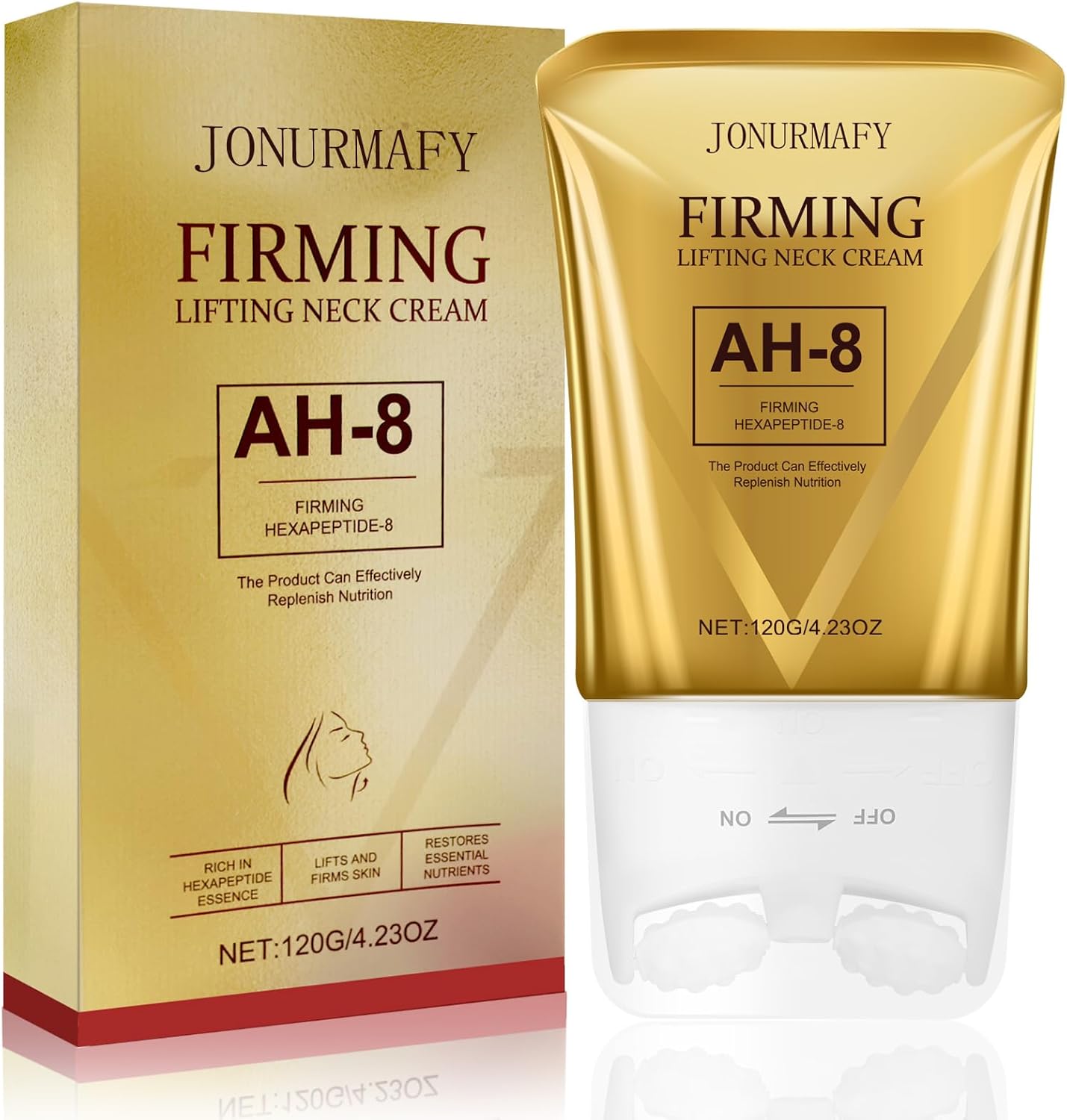 Jonurmafy Ah-8 Firming Neck Cream with Roller, Highest Rated Neck Firming Cream for Loose Skin, Ah8 Ah8 Firmings Lifting Neck Creams, Skin Tightening Cream for Body (1PCS)