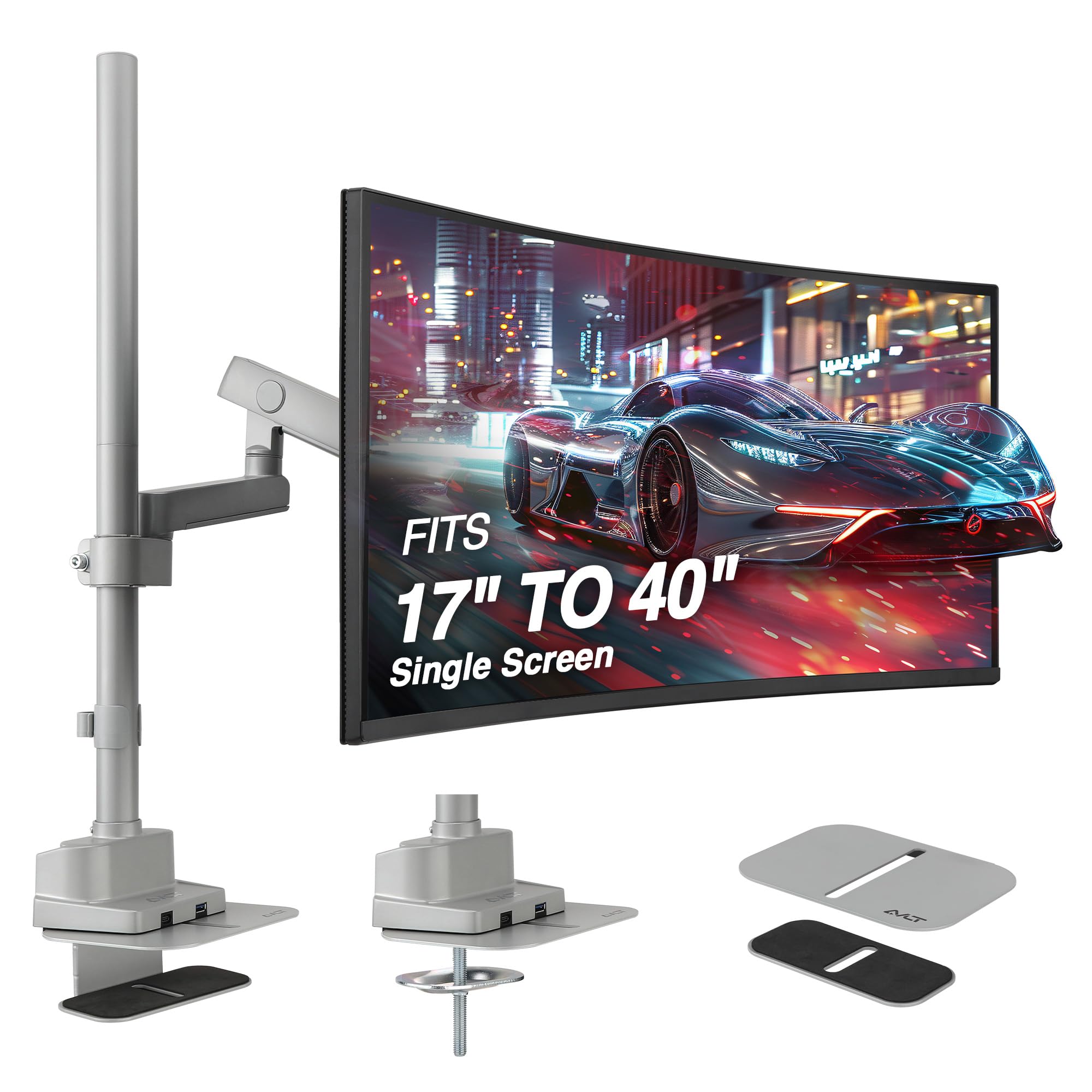 Amazon.com: AVLT Single 40 Inch Monitor Arm Pole Top Mount with