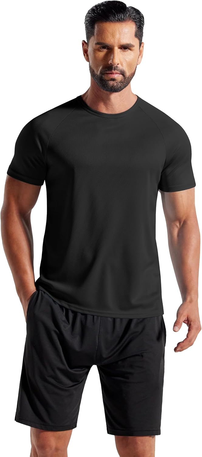 COOFANDY Men's 3 Pack Workout T Shirts Short Sleeve Gym Bodybuilding Muscle Shirt Base Layer Fitness Tee Tops