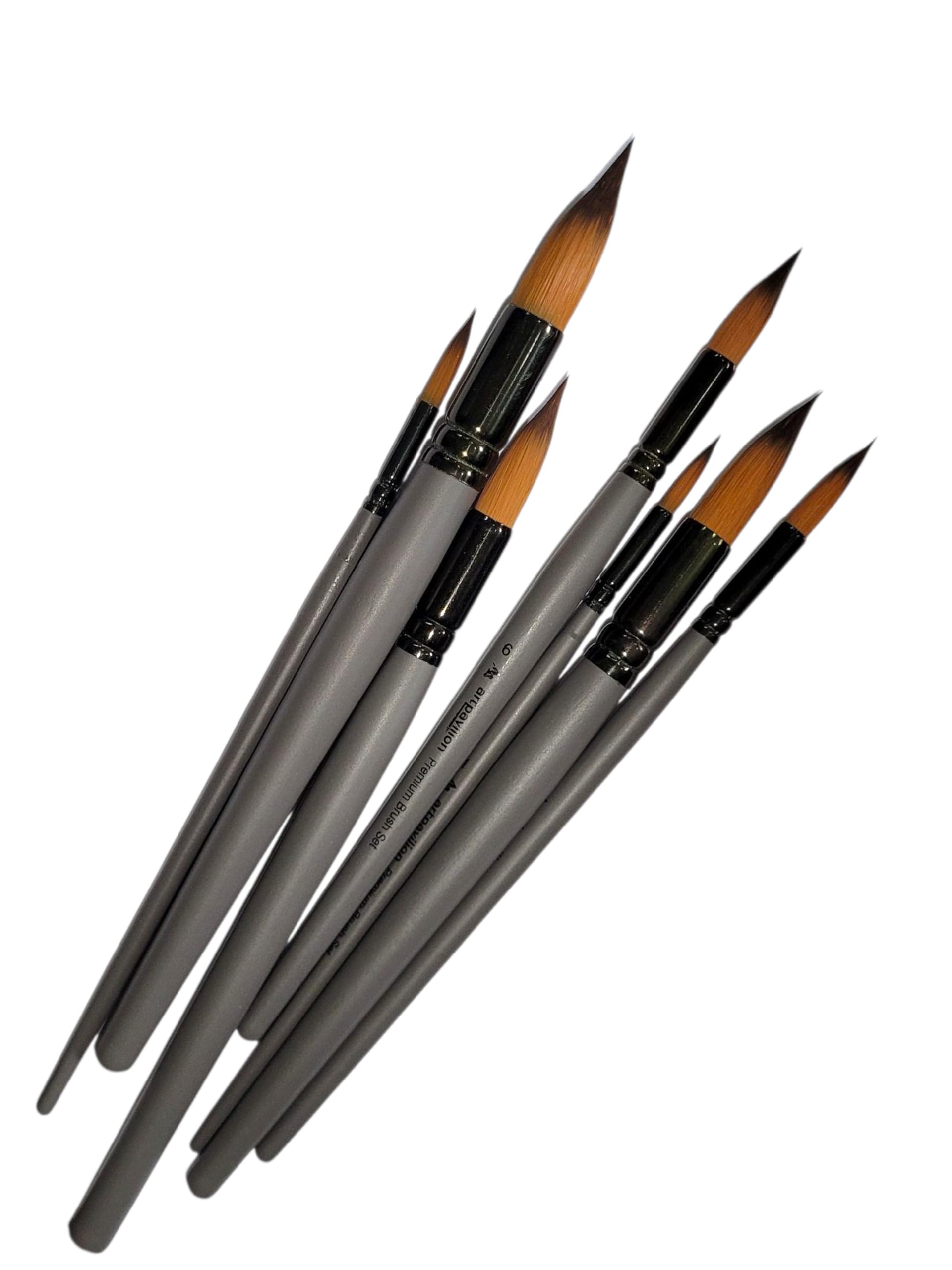 Definite Art Painitng Mop Brushes for Good Water Hold Capacity Large Coverage Area Long Storkes (Sizes- 1,2,4,6,8,10,12) Set of 7 Pcs with Plastic Case 3