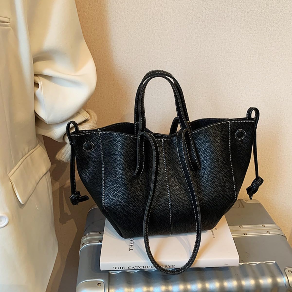 Trendy Satchel Bags for Women Luxury PU Leather Purses Work Tote Large Capacity Shoulderbag with Mini Bag - Image 8