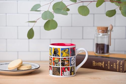 Miniatura 2 de Silver Buffalo Star Wars Episodio 4 - Taza de cerámica con cuadrícula de personajes, 14 onzas