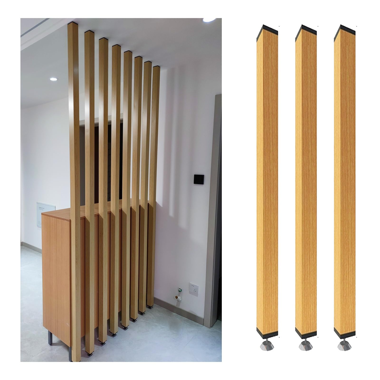 Room Divider,room divider column,Entrance Restaurant Office Hollow Decor Stairway Porch,Entrance Hall Partition Screen Column Floor to Ceiling,100 to 230cm Tall(8-pcs,165cm/64.9in/5.41ft)