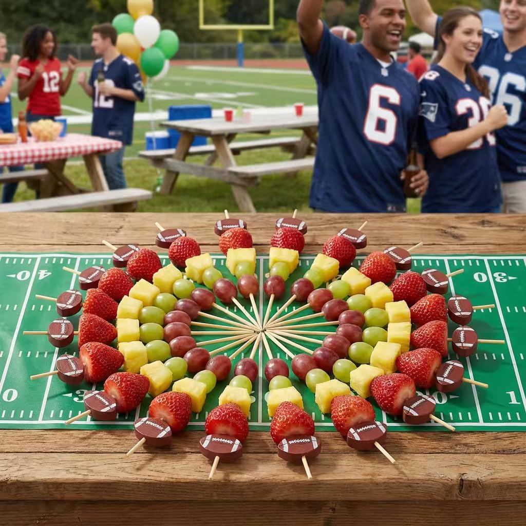 Football Themed Party Toothpicks, Decorative Appetizer Picks for Game Day Snacks and Party Supplies (Football)
