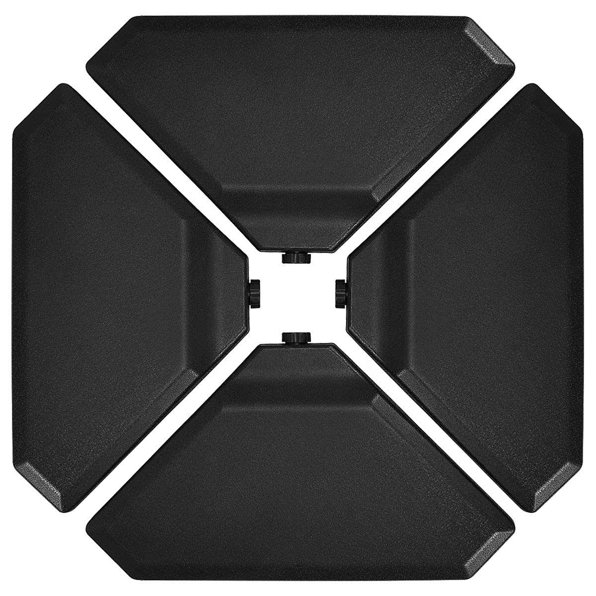 Tangkula 4PCS Cantilever Offset Patio Umbrella Base Weight Stand, 195lbs Triangle Shaped Sand Water Filled Weight Outdoor Umbrella Base Plate w/Easy-Fill Spouts, Funnel, Concave Handles