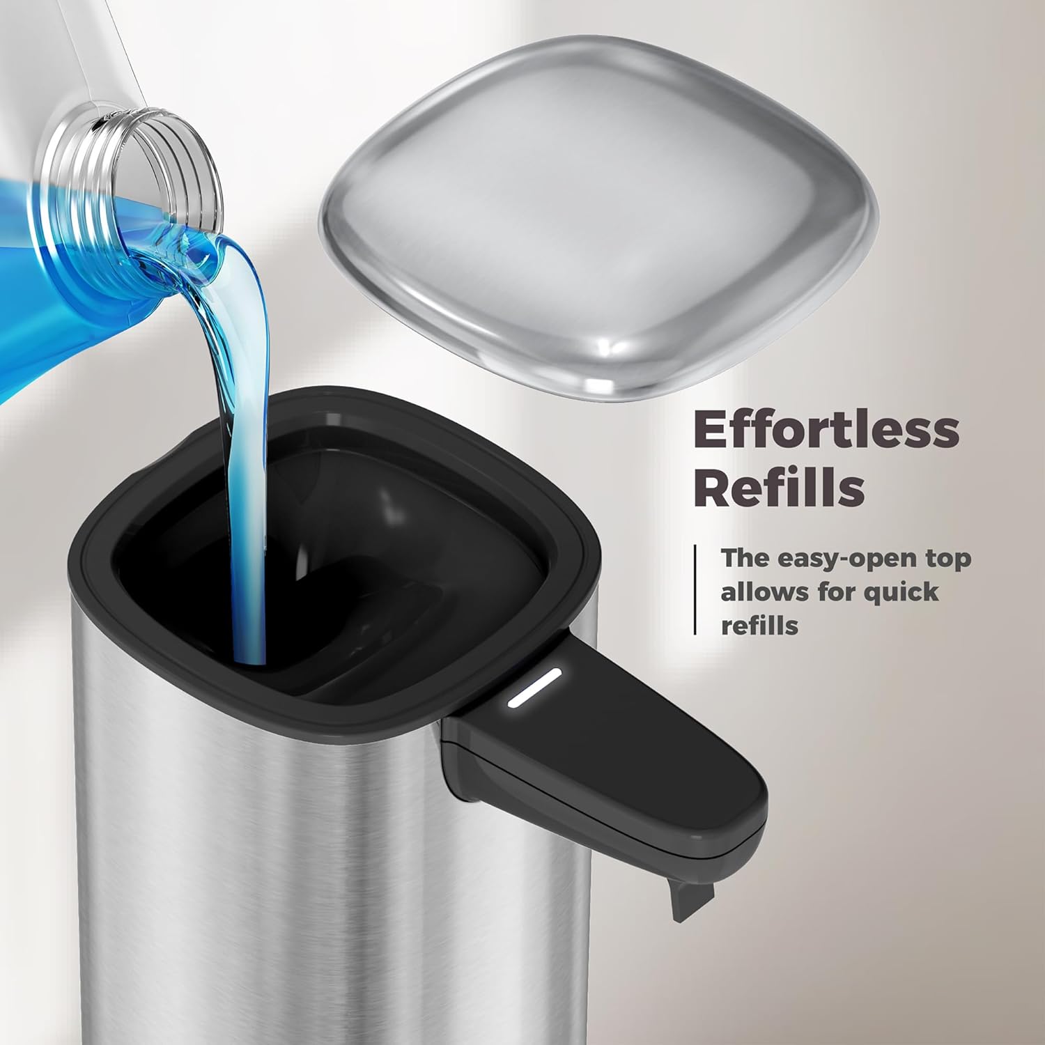 Automatic Soap Dispenser Touchless Motion Sensor Lotion Dispenser 2 Adjustable soap Level Water-Resistant and Rechargeable 304 Stainless Steel Kitchen Bathroom Soap Dispenser