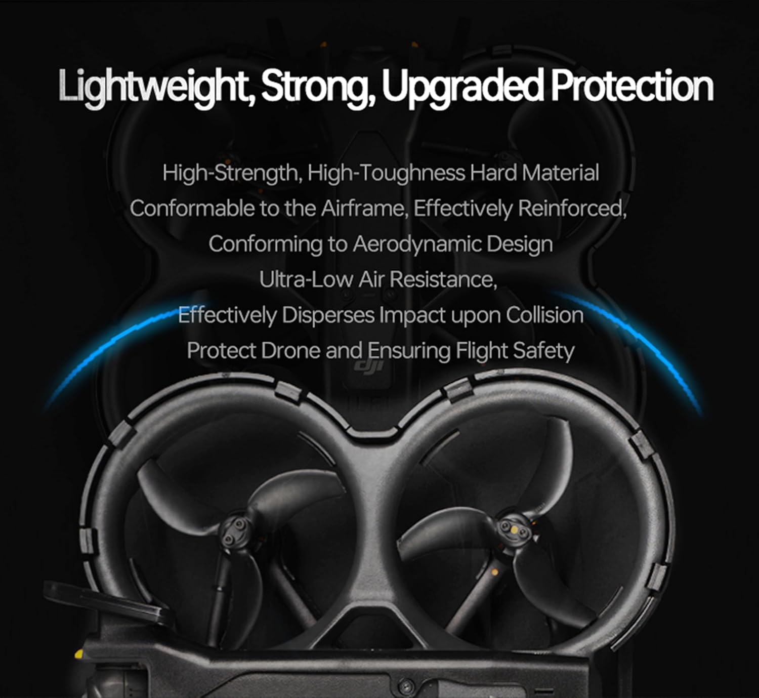 Generic AVATA 2 Drone Propeller Guard Protector 360 degree,For DJI AVATA2 Protective Cover Bumper Ring, Anti-Knock and Anti-Scratch Propeller Protective Cover, black