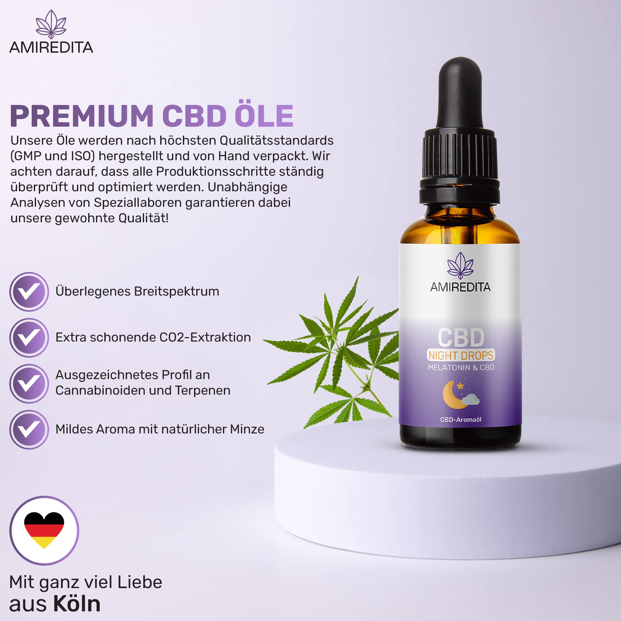 CBD yağı %5 melatonin damla – Premium geniş spektrumlu kenevir