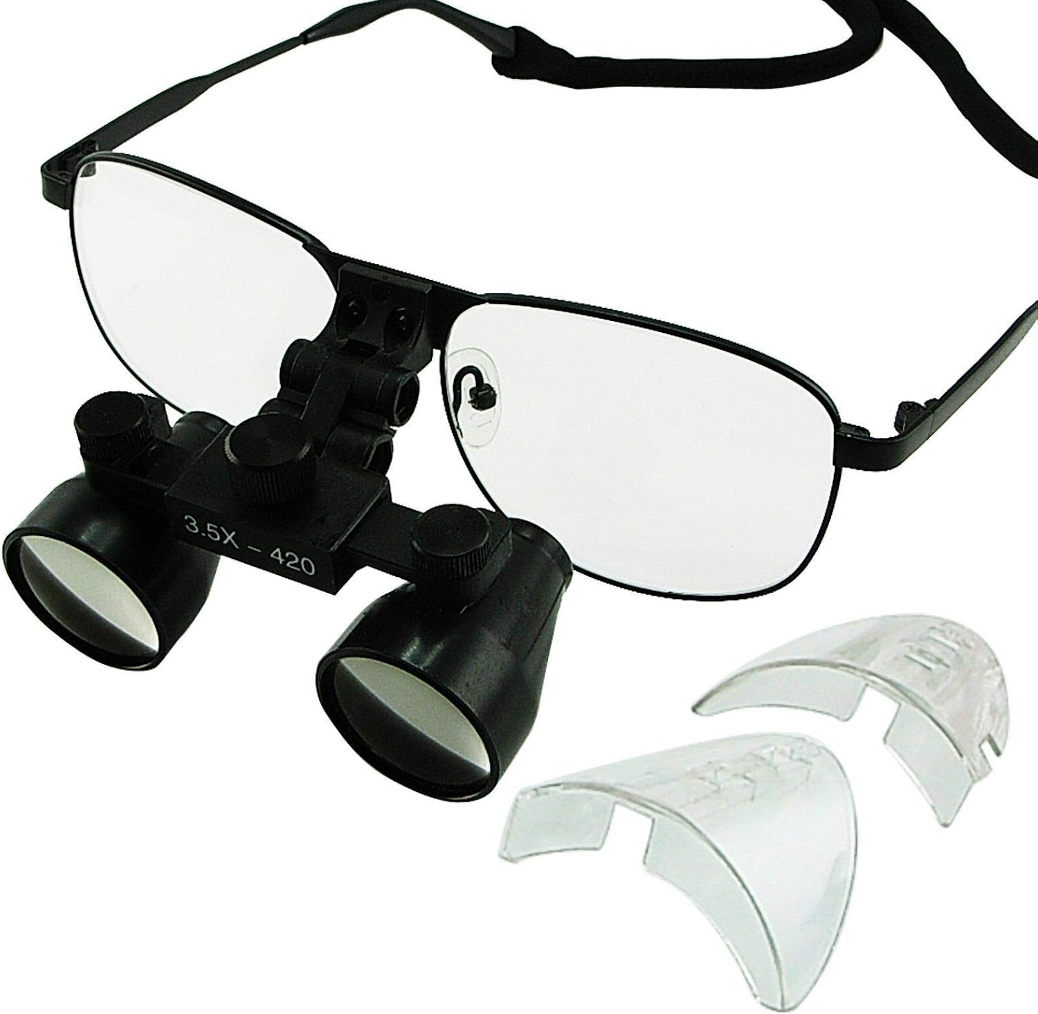 3.5X Magnification Loupes, Galilean Style Titanium Frame, 420mm Distance