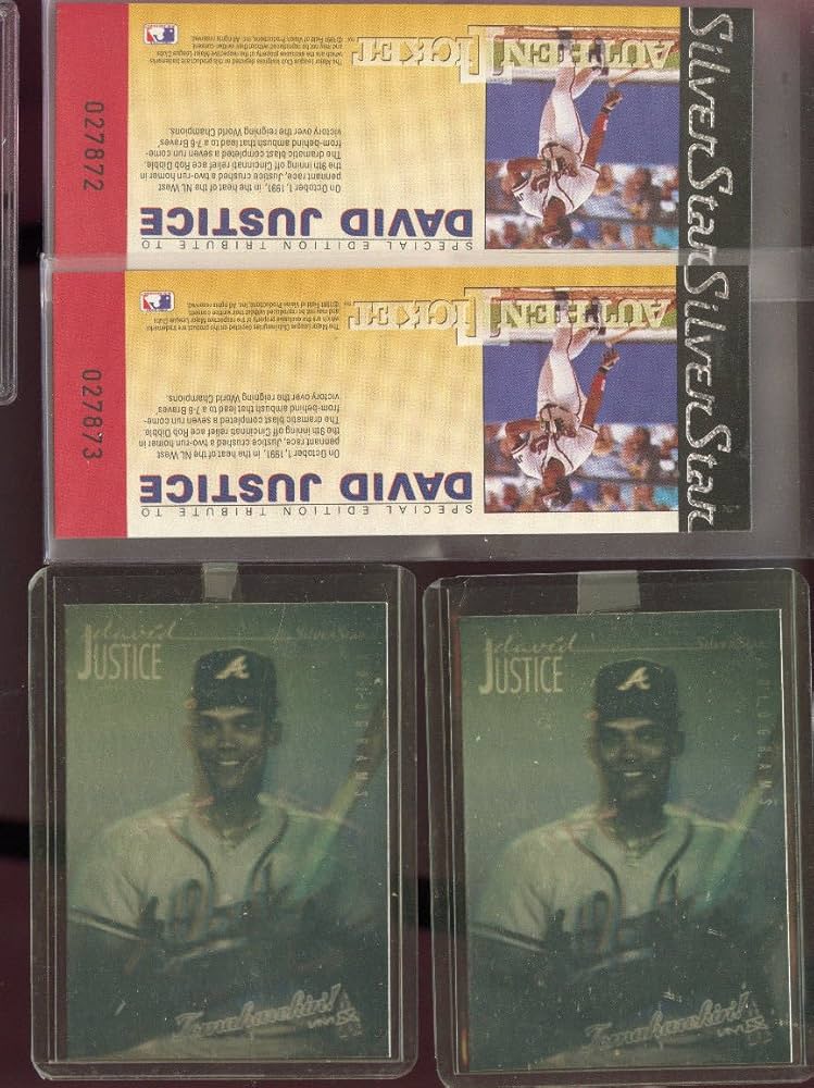 470 大リーグカード　デービッド.ジャスティス 1992 Fleer Dave Justice #713 Pro Vision Baseball Card