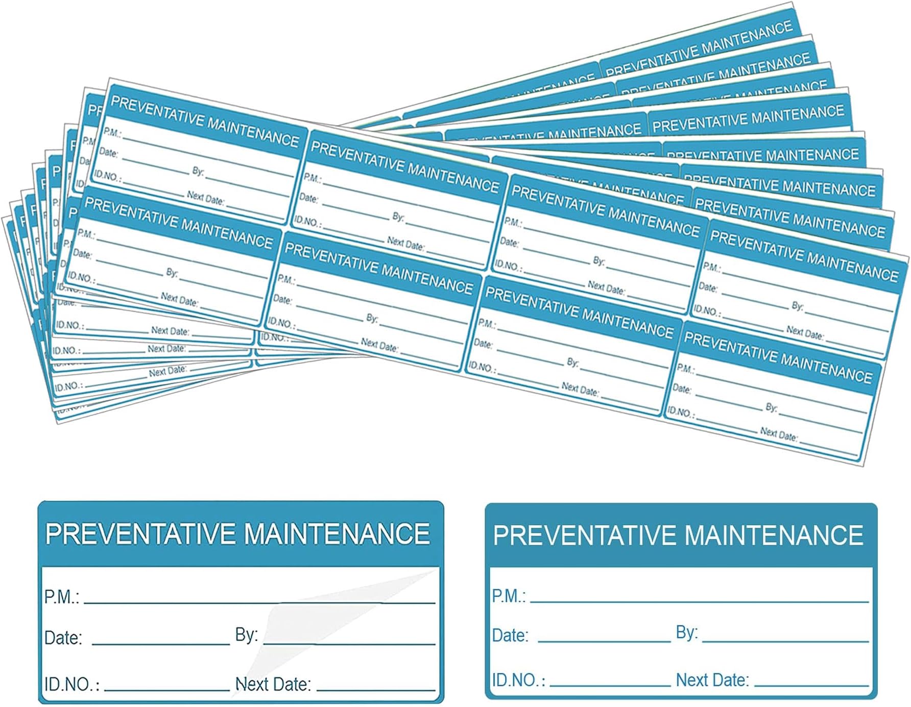 Self Laminating Preventative Maintenance Labels 1 x 2 Inch Inspection Safety Label by Date Next Stickers 180 Pcs Write On Calibration Sticker with Clear Flap Stickers Industrial Adhesive Vinyl Labels