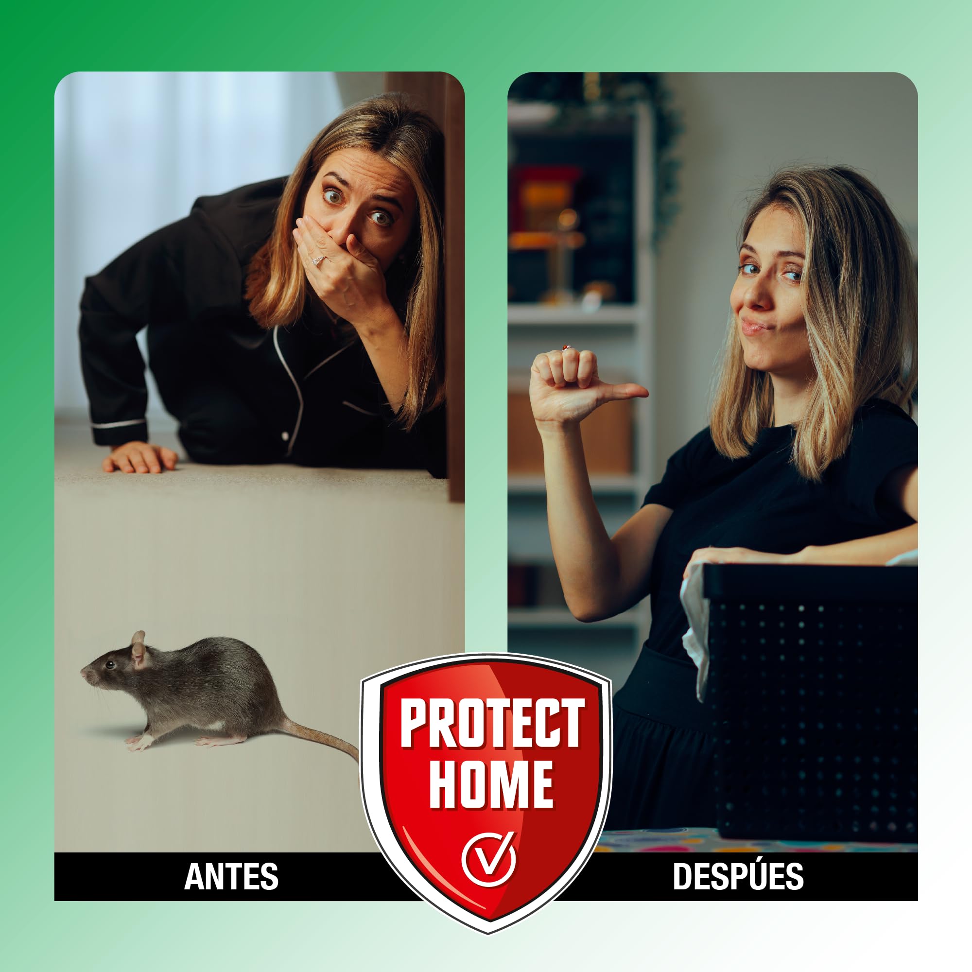 PROTECT HOME atrayente de Ratas y topillos en Pasta, Control Completo. Indicado para Interiores y Exteriores