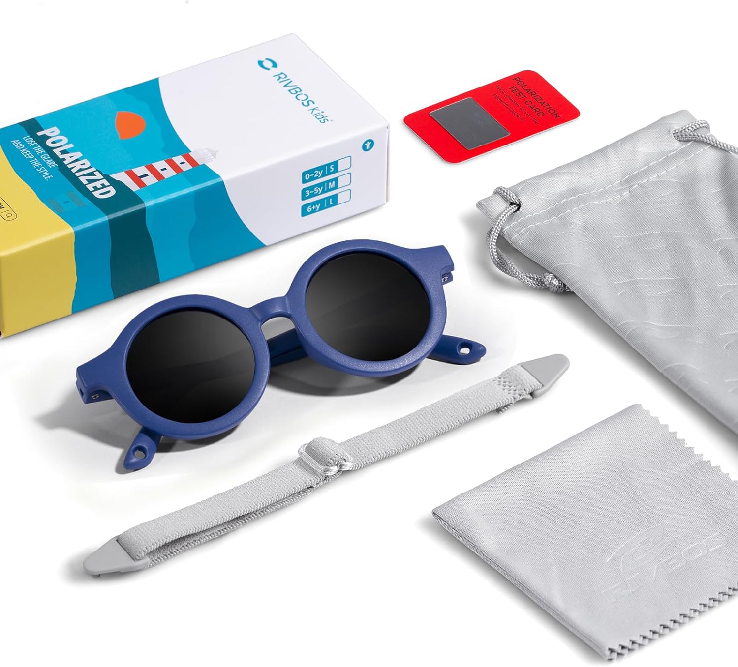 RIVBOS Baby Aviator Wrap Polarized UV400 Sunglasses Soft Frame Secure Strap Toddler,Infant and Newborn (0-18 Months) RBK068 - Image 5