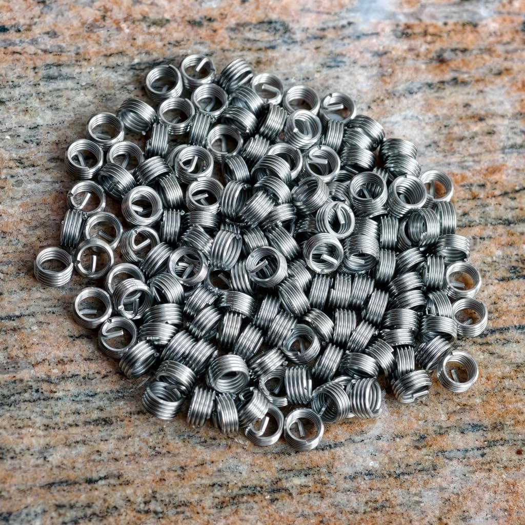 NACX M6 x 1mm x 1D Stainless Steel Wire Threaded Helical Inserts, Wire Thread Inserts Helicoil Type, Metric Thread Repair Coil Kit for Damaged Thread Hole Reinforcement, 150PCS