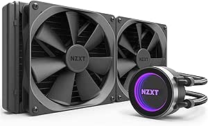 NZXT Kraken X62 280mm - RL-KRX62-02 - AIO RGB CPU Liquid Cooler - CAM-Powered - Infinity Mirror Design - Performance Engineered Pump - Reinforced Extended Tubing - Aer P140mm Radiator Fan (2 Include)